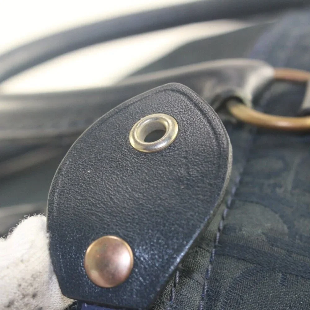 Dior Navy Embossed Nubuck Boston Bag 1D713K